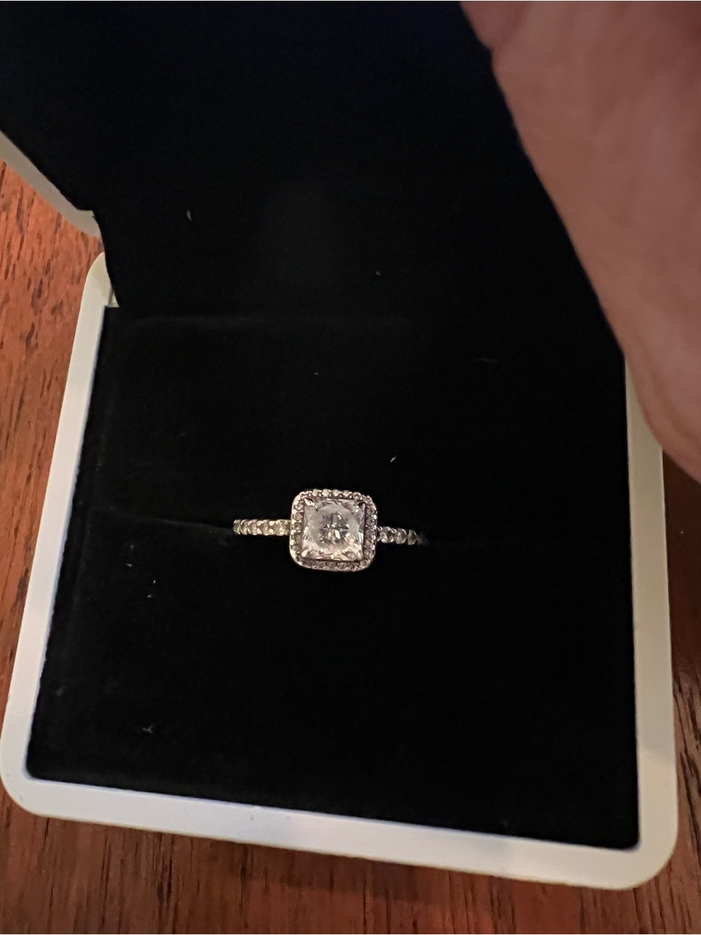 Pandora Sterling Silver Square Halo Ring in White